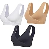 Lemef Nursing Sleep Bras Wirefree Maternity Breastfeeding Bras 3 Pack