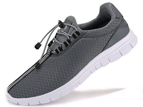 Juan Men's Running Shoes Fashion Breathable Sneakers Mesh Soft Sole Casual Athletic Lightweight (11US/45EU,MEN, Dark Gray)