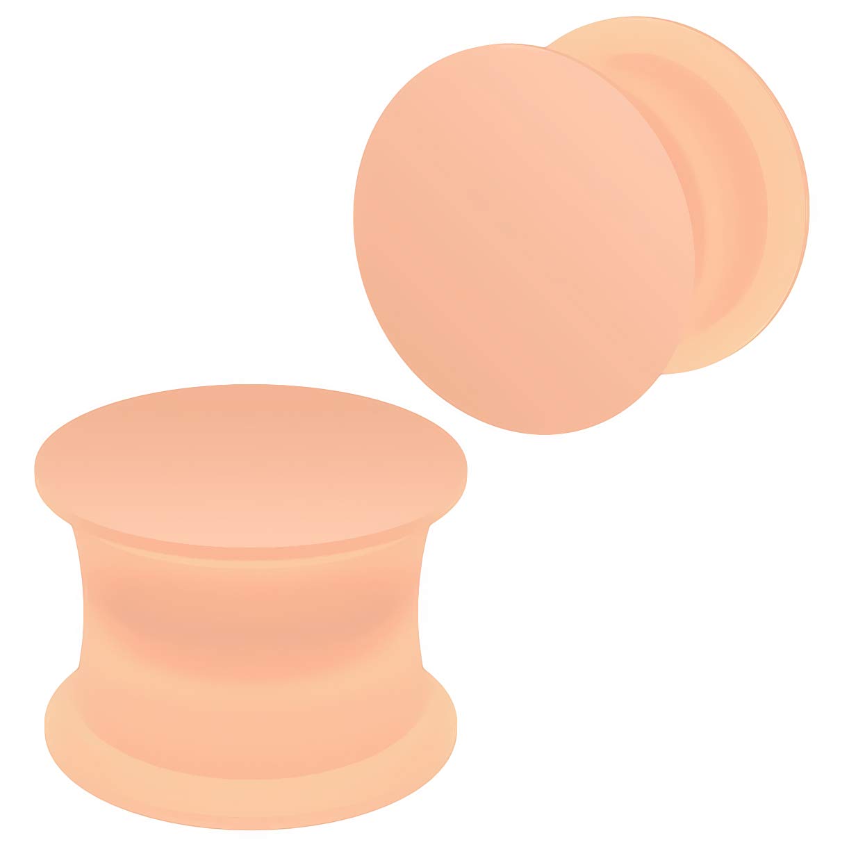 Evonix 2pc 1/2 Silicone Skin Tone Double Flared Saddle Earring Ear Stretcher Gauge Plug Lobe Earring Piercing Jewellery