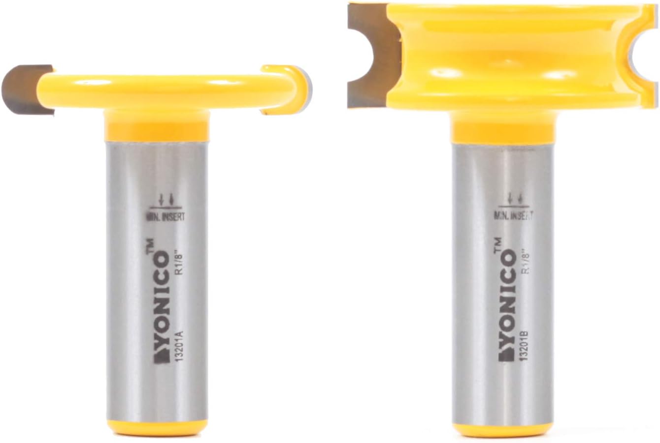Yonico 13201 1/4-Inch Bead 2 Bit Canoe Joint Router Bit Set 1/2-Inch ...