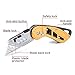 Professional Box Cutter Folding Utility Knife, E-PRANCE Pocket Carpet Knife with 14 Replaceable SK5 Stainless Steel Blades, Easy Release Button, Quick Change and Locking Razor Knife (Gold-Black)
