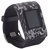 Bnad Cover For Fitbit Surge Fitness Superwatch Slim Designer Sleeve - Band Cover (Flower-03)