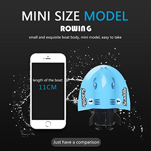 YIFAN Remote Control Submarine, Kids Adults Mini High-Speed Series RC Boat for Pool and Lakes Outdoor Use, 4.3"x3.1"x1.6"(Manta Ray Shape, Blue)