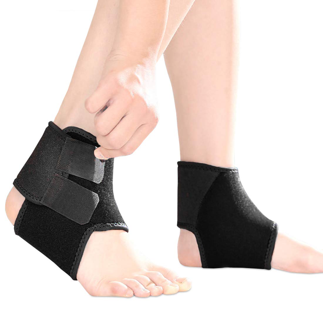 KXF 1 Pair Kids Adjustable Basketball Ankle Support, Breathable Ankle brace,Elastic Ankle Guard for Running Football Volleyball Dance Yoga Black