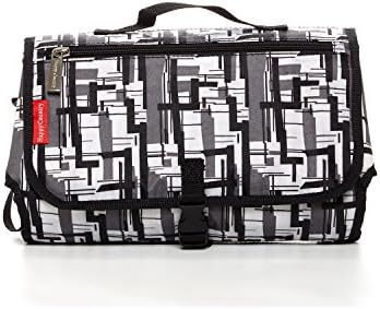 HC Baby Portable Changing Pad Entirely Padded Diaper Clutch Lightweight Travel Station Kit for Diapering Entirely Padded Wipeable Mini Diaper Bag w Mesh and Zippered Pockets Shower Gift (Black Stripe)