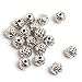 GEM-Inside Tibetan Silver Loose Spacer Beads Ball Flower Bali Style Metal Antique Bag for Jewelry Making Findings 50 pcs 8mm