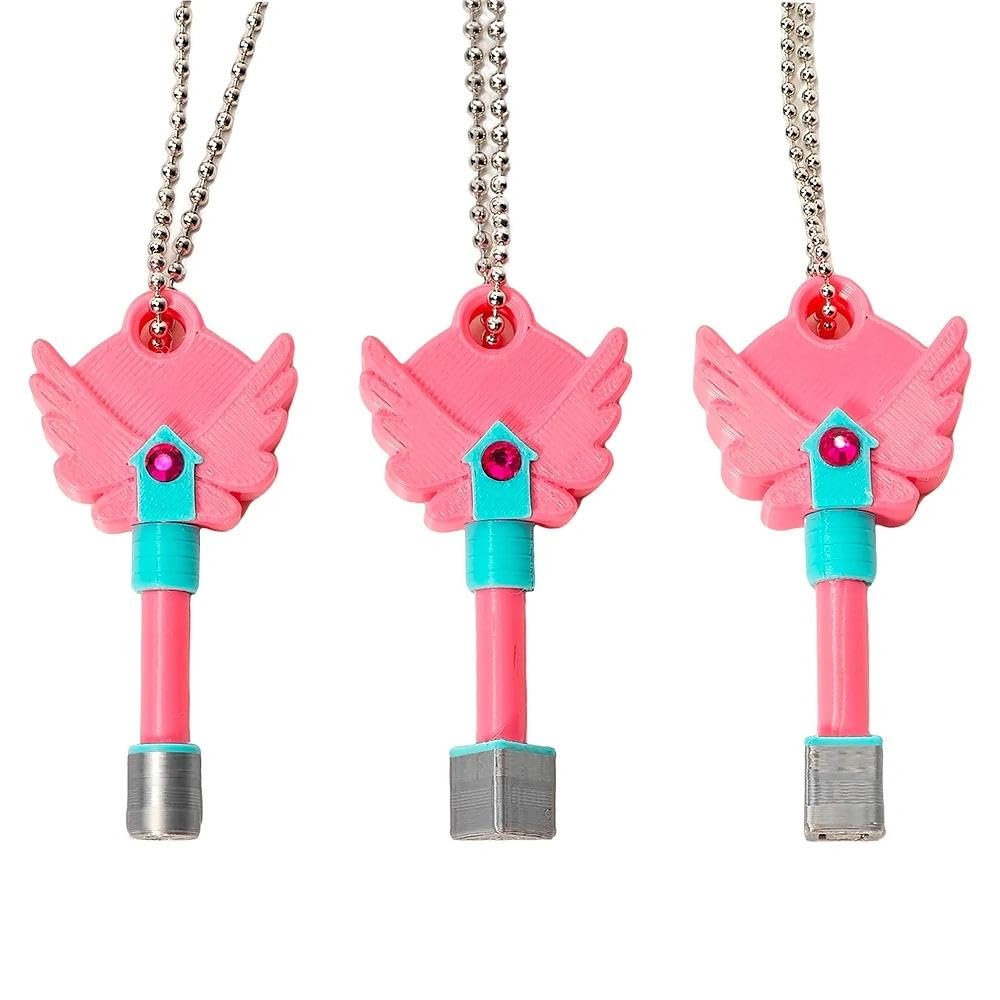 Nhemeylp Korean Traditional Game - Korean Folk Game Necklace, SG3 Keychain Pendant Model Toys, Squid Props Sword 3PCS Pink PLA Necklace Toys, Play Set for Family Parties Gifts, 3.15 x 1.4in