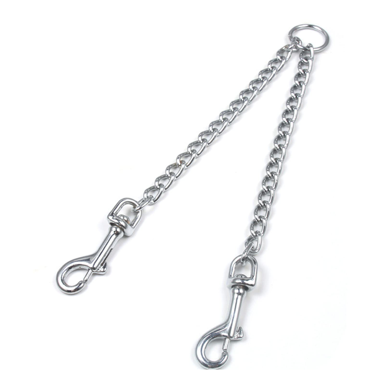 Metal Double Dog Leash 2 Way No Tangle Coupler Double Pet Dog Lead Leashes Twin Large Medium Small Dogs (S-3.0mm*50cm)