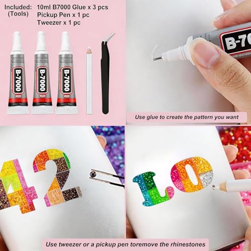 37800PCS Resin Jelly Rhinestones Kit for Bedazzling, 42 Colors 3mm DIY Bulk Resin Gems with 3 Glues Pickup Pen & Tweezers, Multicolor Bedazzling Gems for Nail Art Tumblers Shoes & Clothing DIY Craft