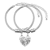 Mother Daughter Gifts for Mom - 2PCS Matching Heart Mother Daughter Bracelet Mom Gifts from Daughter Christmas Gifts for Mom Birthday Gifts Mother's Day Gifts