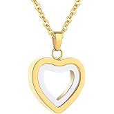 InfuMemo Glass Heart Cremation Urn Necklace for Ashes Stainless Steel Memorial Ash Pendant Keepsake Jewelry Cremation Jewelry for Women