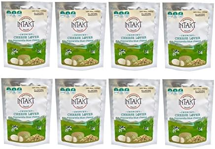 Intakt Cheese Snacks Low Carb Crunchy Bites – Pack of 8 (Mozzarella Blue Cheese)