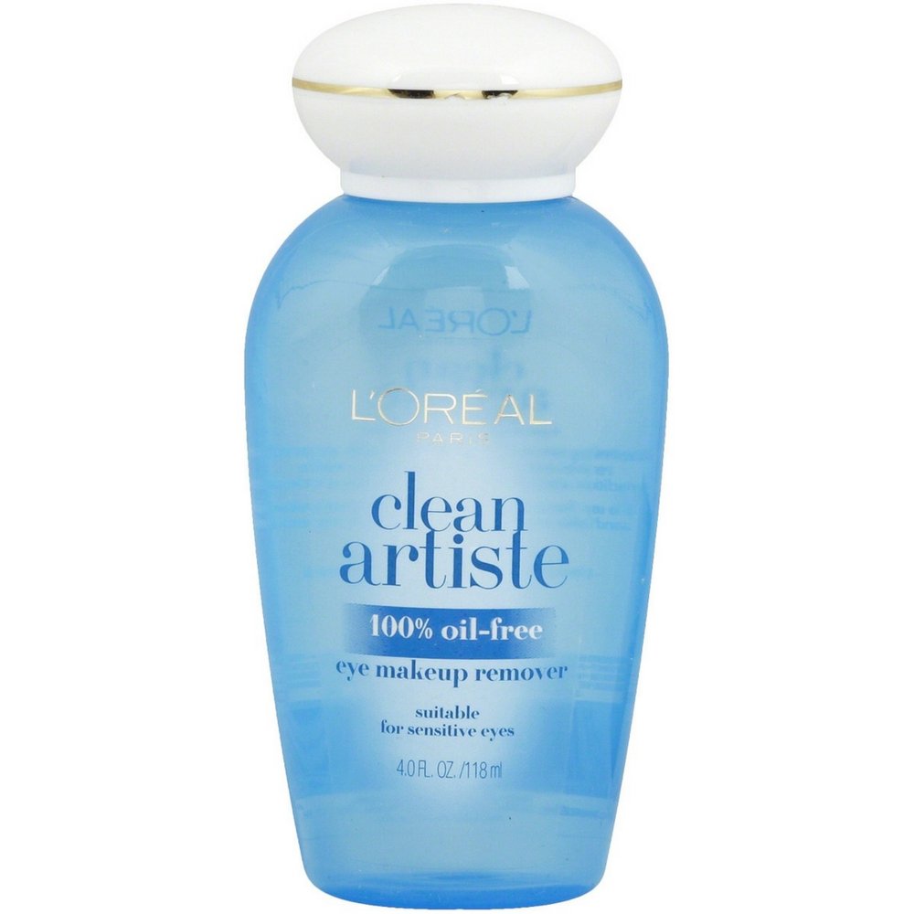 L'Oreal Clean Artiste Oil-Free Eye Makeup Remover, 4 oz (Pack of 2)