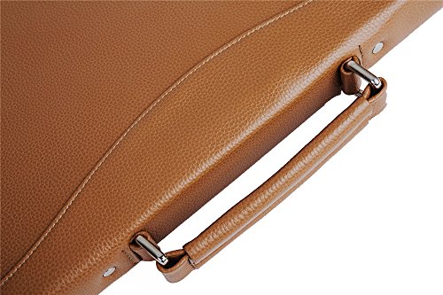 Professional Portfolio Compact Litchi Full-Grain Leather Organizer Zippered Handled Padfolio Case for iPad Pro 12.9,Microsoft Surface Pro3/4,MacBook Air/Pro11''-13'',Surface Pro (yellow)
