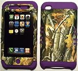 Camo 2 Oak Tree on Purple Silicone Skin for Apple ipod Touch iTouch 4G 4 Hybrid 2 in 1 Rubber Cover Hard Case