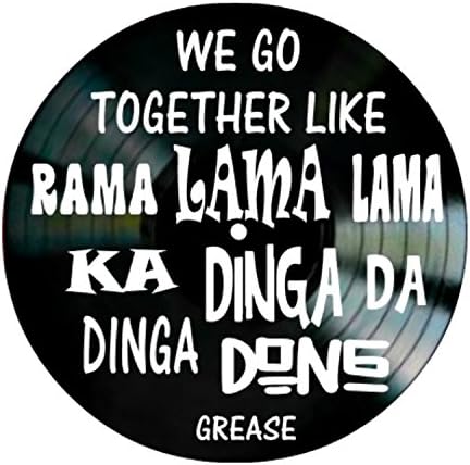 We Go Together Song Lyric Art from the Musical Grease on a Vinyl Record Album Wall Decor