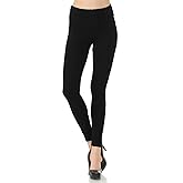 7Wins JJJ Women's Solid Cotton Spandex Jersey Fold Over Waistband Leggings