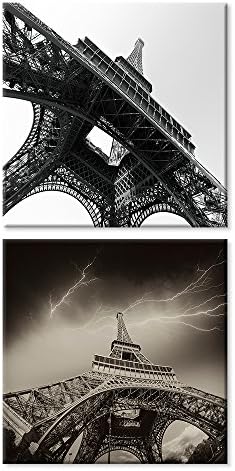 WALL ART CANVAS PAINTINGS BY JOSS DESIGN 2 PIECES EIFFEL TOWER