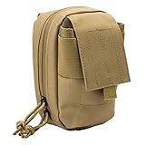 3V Gear MOLLE Tech Pouch - Padded Multiple Pocket Media Pouch for Cameras, Phones, iPods and Other Electronics - Coyote