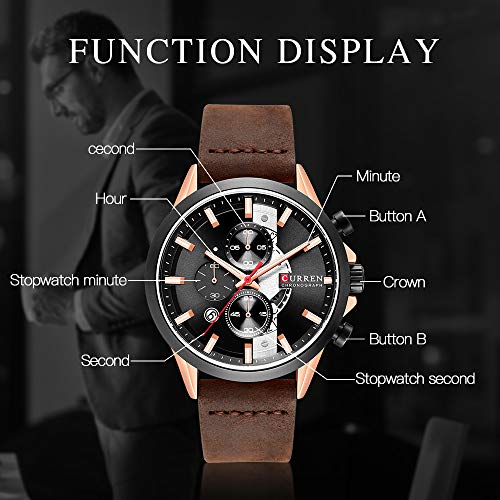 Reloj de pulsera para hombre Curren Reloj de cuarzo multifuncional impermeable - Imagen 3