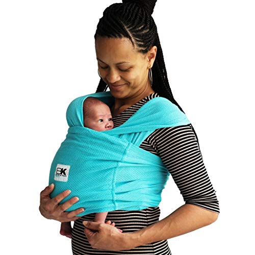 Baby K'tan Breeze Baby Wrap Carrier, Infant and Child Sling - Simple Wrap Holder for Babywearing - No Rings or Buckles - Carry Newborn up to 35 lbs, Teal, Medium (W Dress 10-14 / M Jacket 39-42)