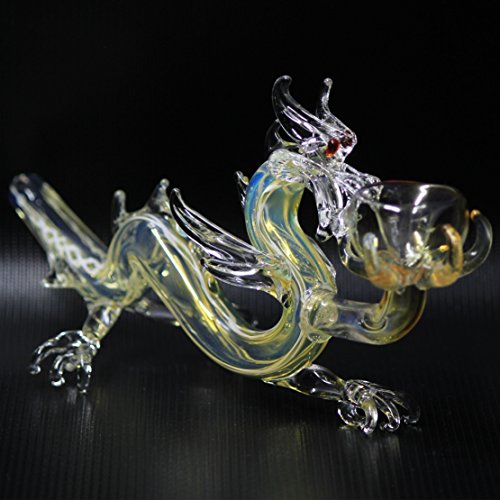 DT Amercian Made Glass Smoking Hand Spoon Pipe Animal Collection (Chinese Dragon)