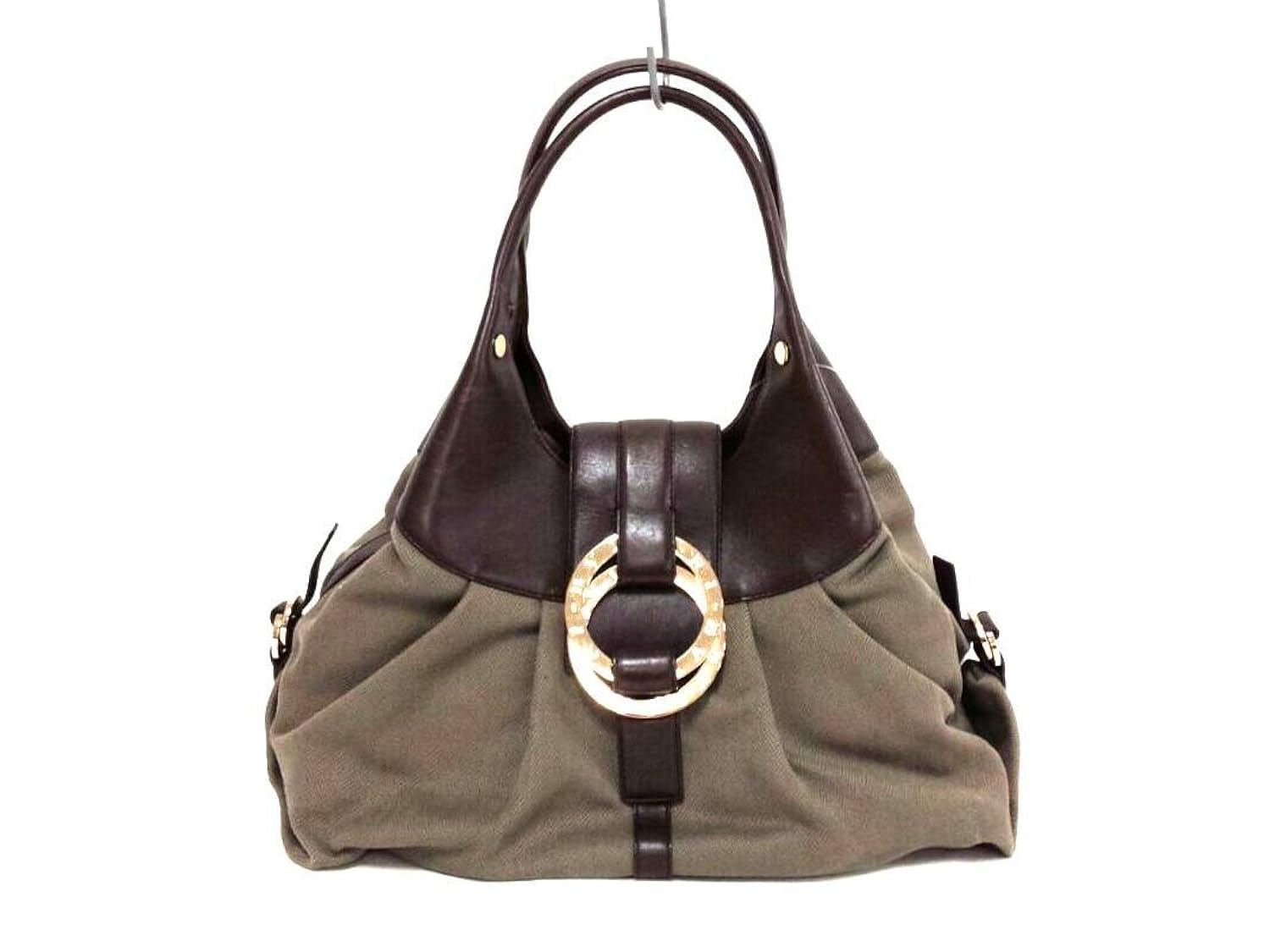 最安値挑戦 ブルガリ Bvlgari ショルダーバッグ チャンドラ カーキ ダークブラウン 中古 B07d8stz6k 驚きの値段 Lampaslighting Se