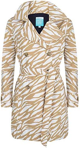Happy Rainy Days Women's Trench Coat with Removable Hood