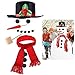 iBaseToy Snowman Kit - Includes Hat Scarf Wooden Carrot-Nose Tobacco Pipe and Black Dots for Eyes Mouth Buttons - Winter Outdoor Fun Toys for Kids Christmas