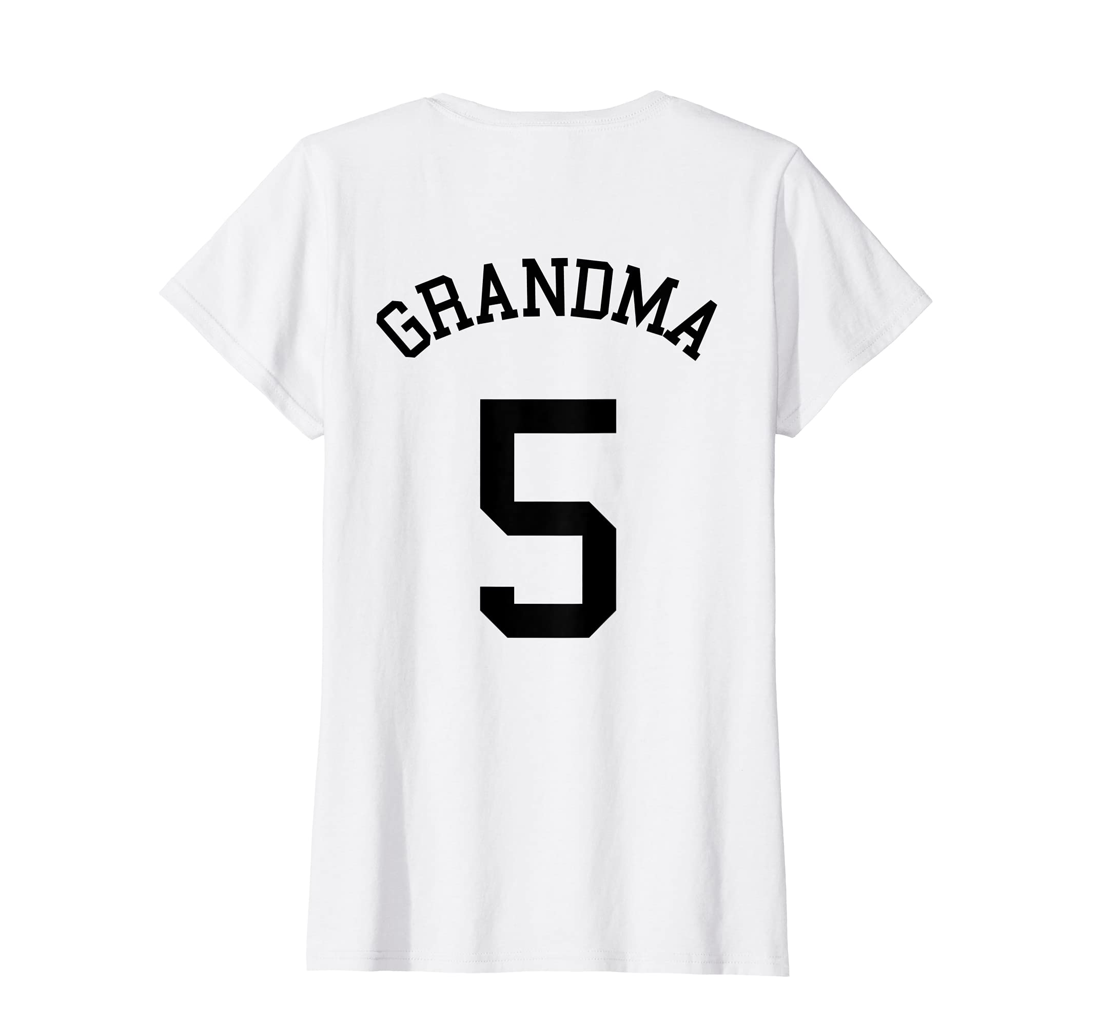 Womens Grandma Team Uniform # 5 Soccer Nan Baseball Football Rugby T-Shirt