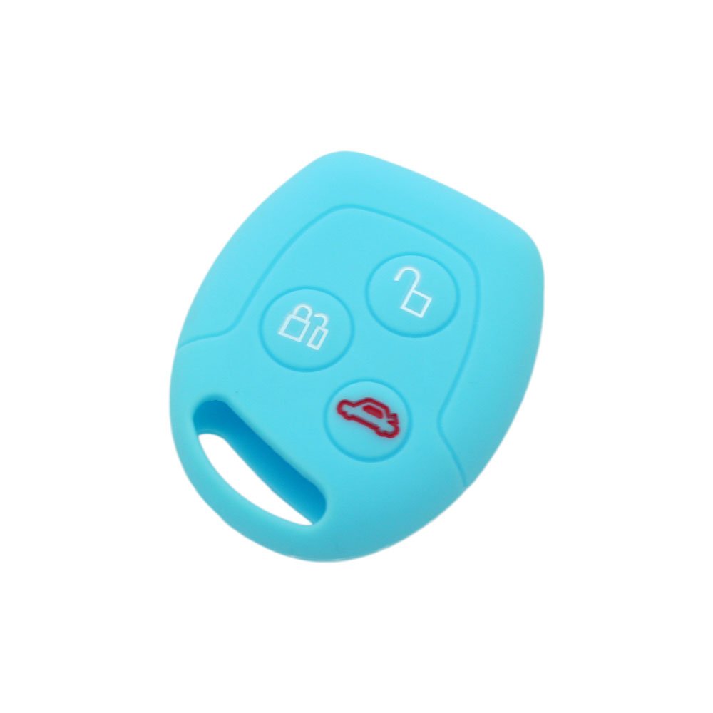 BROVACS Silicone Cover Protector Case Holder Skin Jacket Compatible with FORD 3 Button Remote Key Fob CV9702 Light Blue