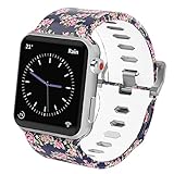 Antemart Replacement Band Strap for Apple Watch iwatch Series 3 Series 2 Series 1 Nike+ Hermes Edition 38mm 42mm, Printed Silicone Bracelet Wristband