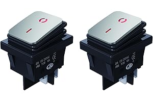 lcocove JD 2pcs 30A Power Switch 125V/250V AC Boat Rocker Switch ON/Off Switch 4Pins Toggle Switch with UL Certificate Waterproof Switches