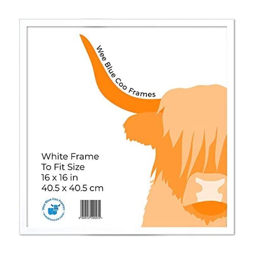 Square White Wooden Picture Frame 16 x 16 Inch (40.5 x 40.5 cm) Acrylic Safety 'Glass' Photo Frame