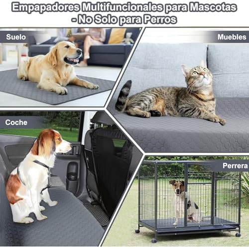 2 PCS Almohadillas Lavables para Perros, Impermeable Almohadilla de Entrenamiento,Tapetes Reutilizable de Entrenamiento para Perros, Almohadilla con Antideslizante Inferior para Perro Gatos (50X70CM)