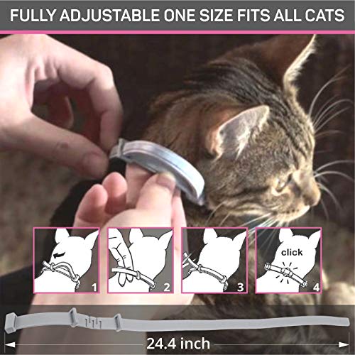 Flea Tick Prevention for Cats - Cat Flea Collars Flea Tick Prevention Cat Flea Treatment Flea Protection Pet Flea Collars Fit All Cats Fleas Ticks for Flea Control Cats - Thumbnail 5