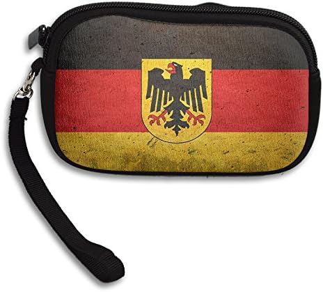 German Flag With The German Eagle Funny Coin Purse Wallet Wristlet Pouch Coin Wallet Zipper Change Holder