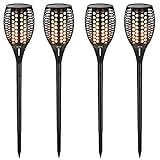 Jaer Solar Torches Light,Path Torches Dancing Flame Lighting 96 LED Dusk to Dawn Flickering Outdoor Waterproof garden decorations (4 PACK)