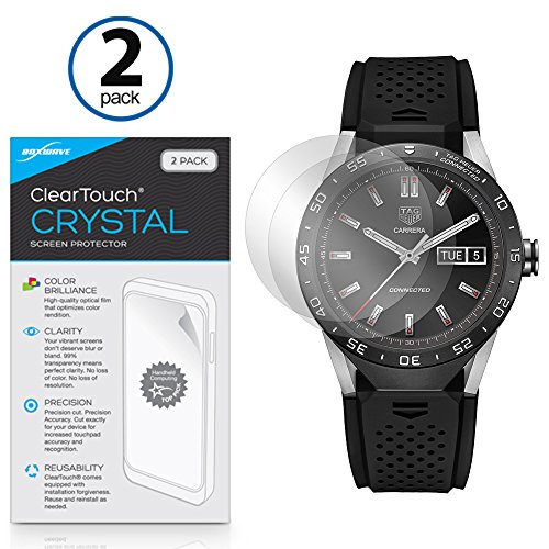 Tag Heuer Connected Screen Protector, BoxWave [ClearTouch Crystal (2-Pack)] HD Film Skin - Shields From Scratches for Tag Heuer Connected