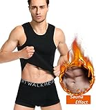 NINGMI Neoprene Slimming Vest Sweat Sauna Suits Gym Mens Weight Loss Shapewear,Pure black,Large