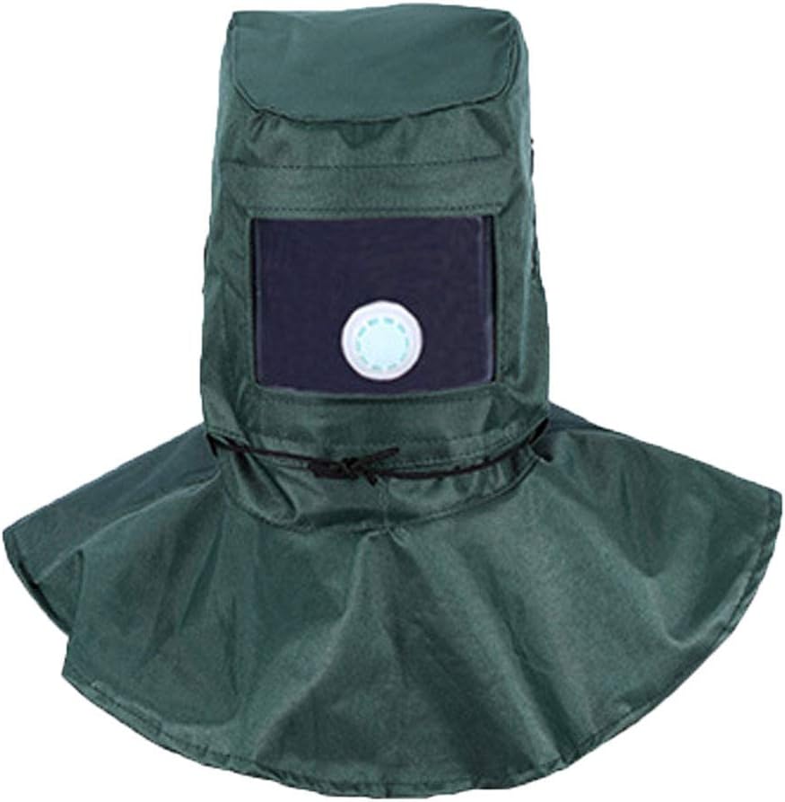 Transser Full Protection Face Shield Protection Hat-Full Face Head Mask Respirator with Eye Glasses,Reusable Isolation Anti-Pollution Cap Windproof Sand Dustproof Windshield Fishman Hat (Green)