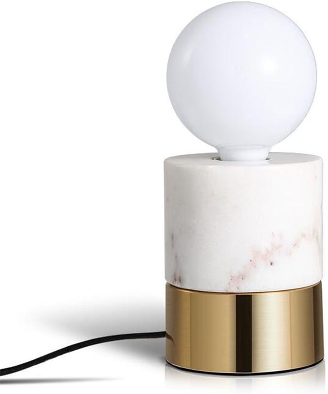 Atmko®Desk Lamp Light Energy Saving Eye-Caring Marble Table Lamp Office Lamp Bedroom Bedside Lamp with to Prevent Tilting Iron Base and Button Switch