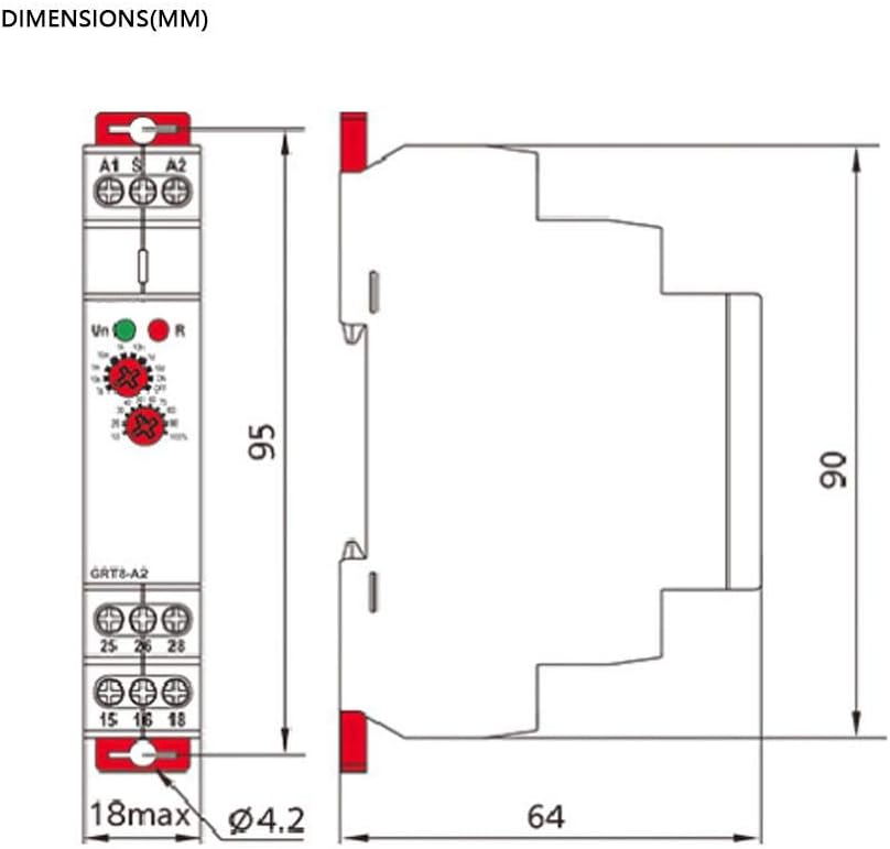YWBL-WH GRT8-A1 Delay Time Relay Mini Power On Delay Time Relay DIN Rail Mount AC 220V - Image 3