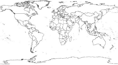 Amazon Com Conversationprints Blank World Map Sketch Glossy