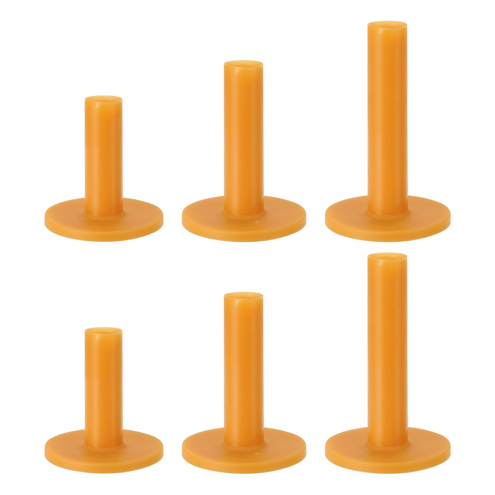PATIKIL Rubber Golf Tee, 6 Pcs Mix Size Golf Practice Tees Training Driving Range Tee Stable Golf Ball Holder for Outdoor Indoor Hitting Mat, Yellow
