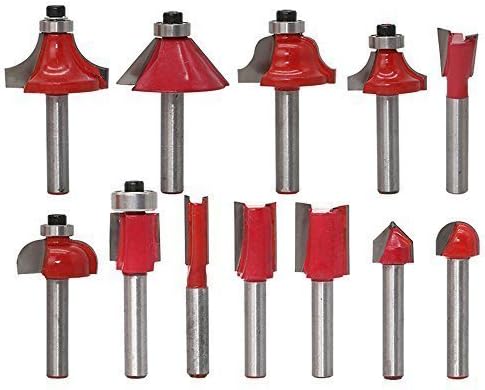 Router Bit Sets, VALINK 12pcs Tungsten Carbide Wood Milling Cutter 8mm 5/16 Shank Woodworking Cutting Rotary Tool