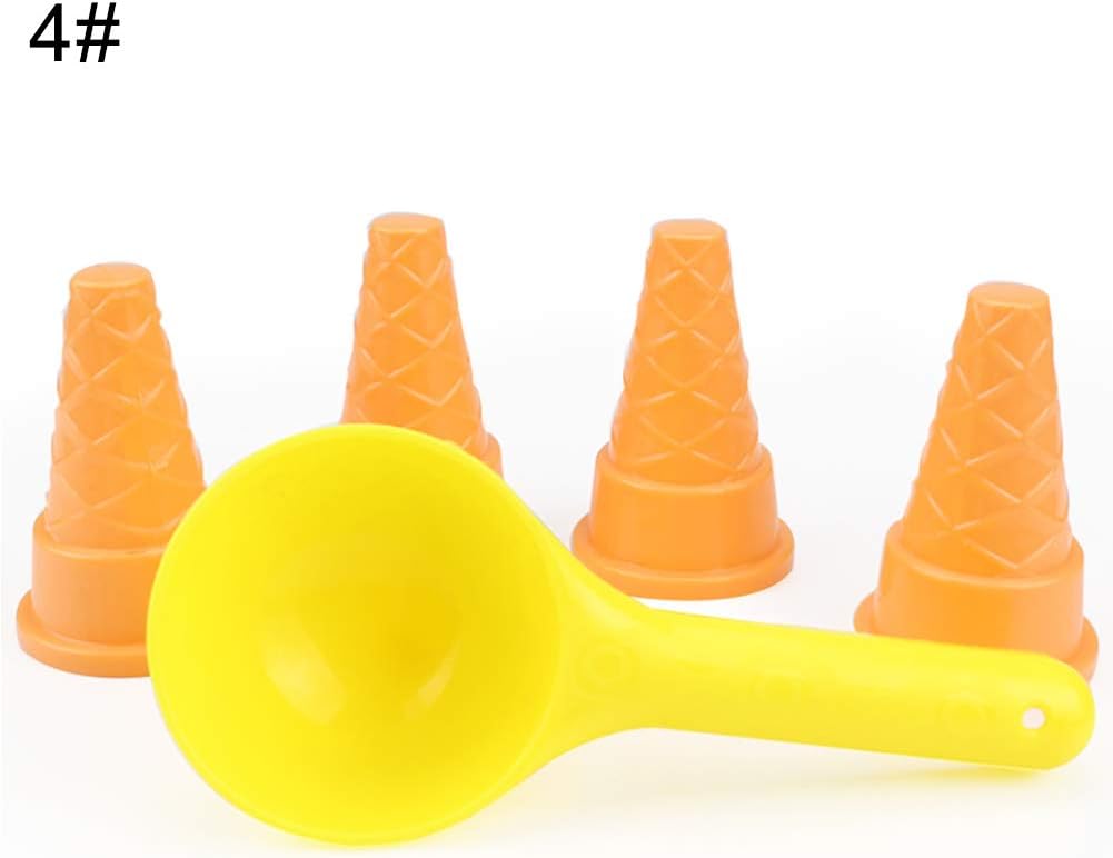 Catkoo Kids Beach Colorful Ice Cream Cake Molds Spoon Pail Set Outdoor Play Sand Toy,Perfect Training Children's Intelligence Gifts 5Pcs Ice Cream Cone