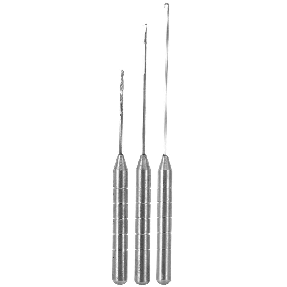 Fishing Bait Needle,3pcs Stainless Steel Fishing Bait Stringer Drill Needle Portable Anti‑Rust Fishing Tool Fishing Supplies