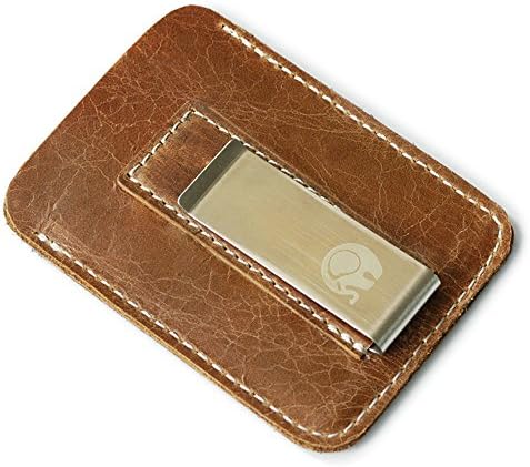 Xander Men Clutch Card Holder Purse Genuine, Front Pocket Genuine Leather Wallet With Removable Money Clip (Brown)