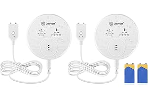 Geevon 2 Pack Water Leak Detectors, 135dB Water Leak Sensor Flood Detection Water Alarms for Basements, Bathrooms, Laundry Ro